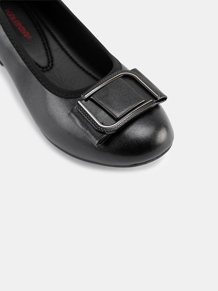 G26 - Giày Búp Bê Gót Thấp 3Cm Màu Đen Cổ Điển_thumbnail_6