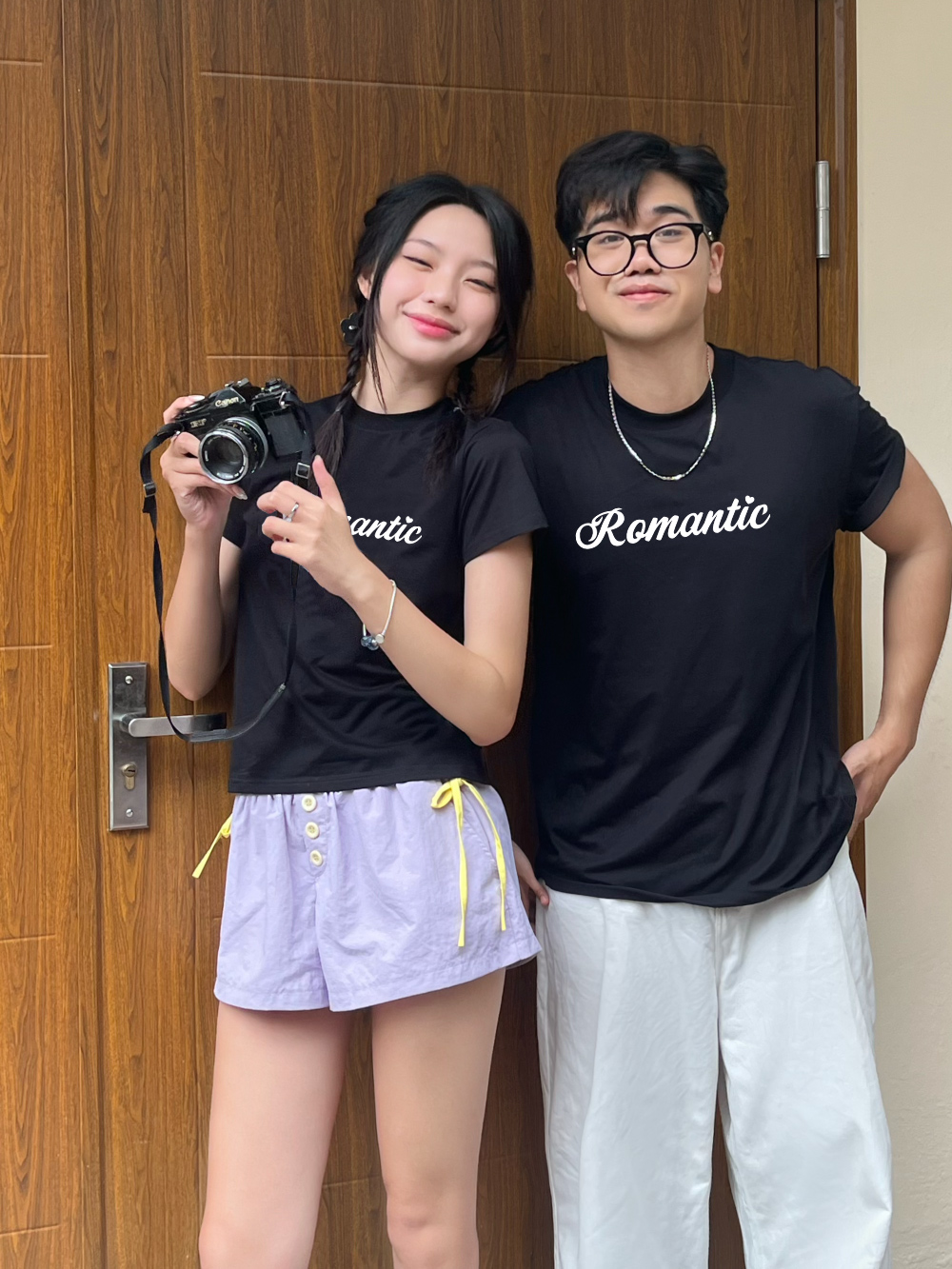 Áo thun cặp nam nữ form rộng 1963 Miucho vải cotton 4c 220gsm thoáng mát cổ tròn in basic_thumbnail_4