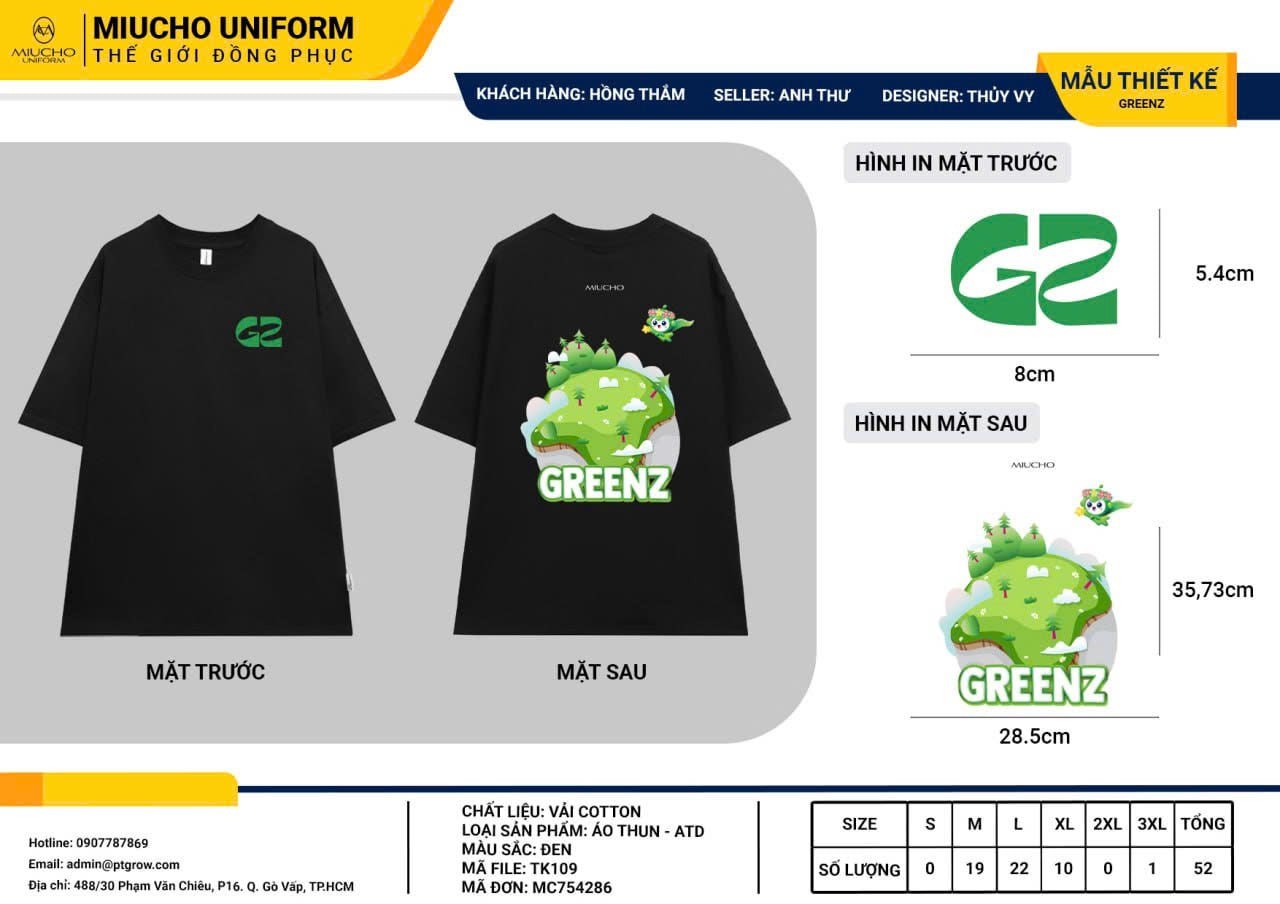 Áo thun thiết kế như yêu cầu TK109