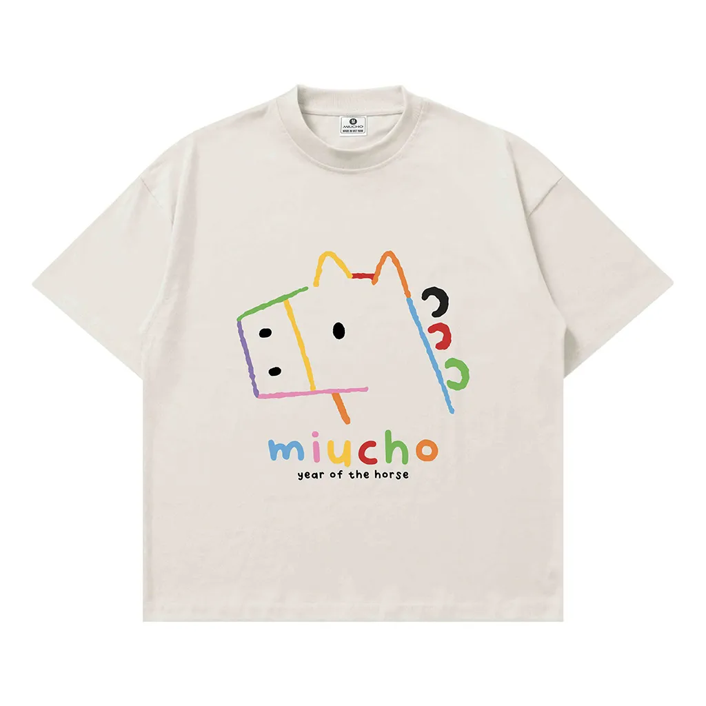 Áo thun nam nữ form boxy Miucho vải dày dặn thoáng mát hình ngựa hoạt hình in mix 2899_thumbnail_11