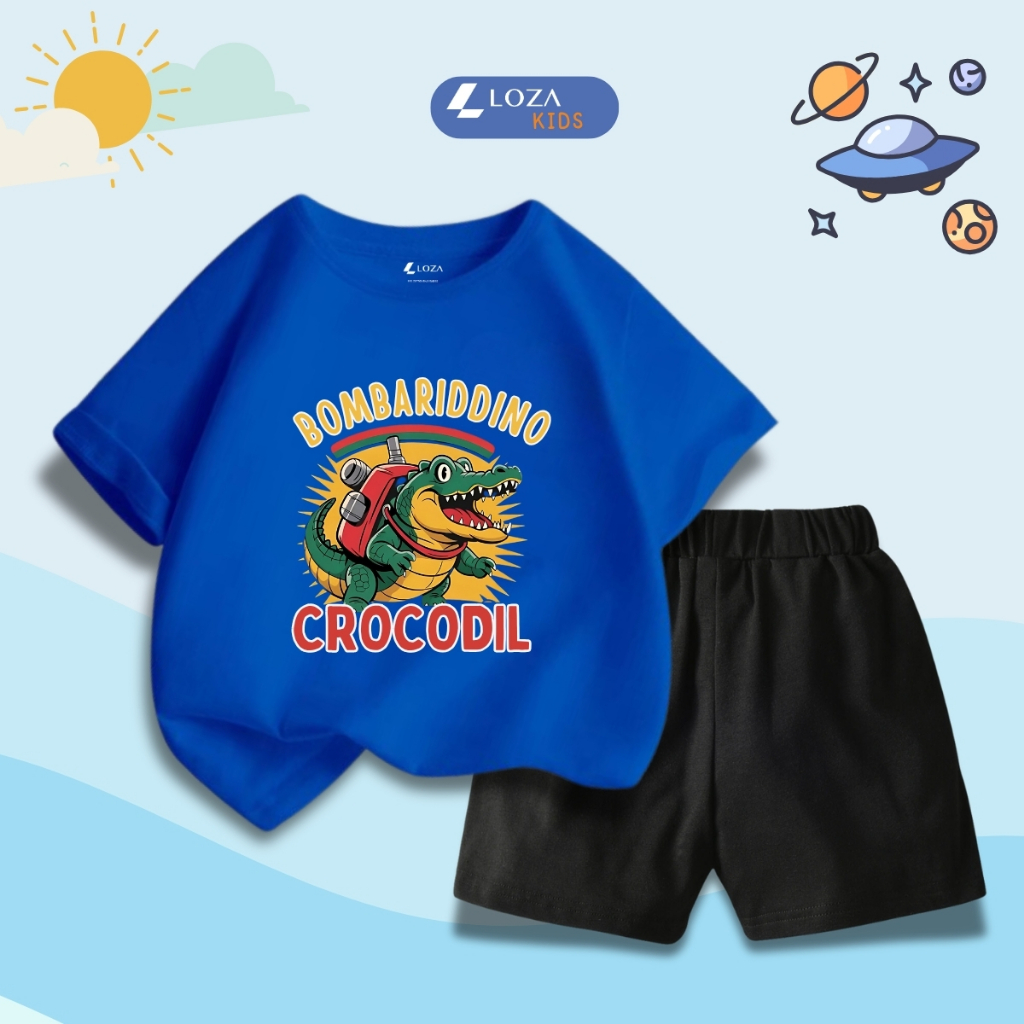 Bộ đồ bé trai in hình 'BOMBARIDDINO CROCODIL' - Loza Kids SB415_thumbnail_5