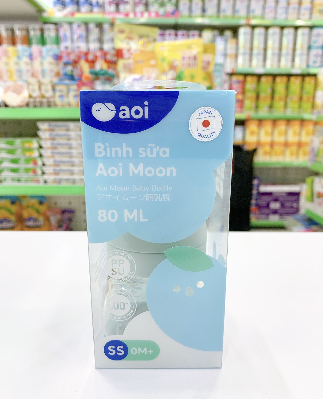 BÌNH SỮA AOI Flora đơn sắc tặng núm ty