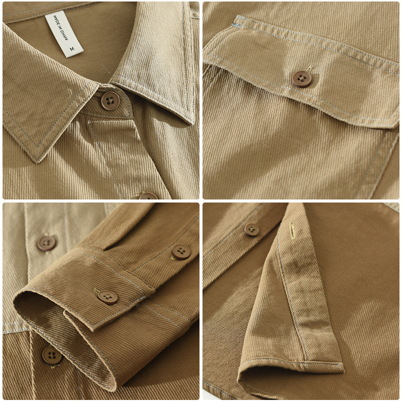 Áo Sơ Mi Dài Tay Phối Màu Tương Phản Nhật Bản Nam – Form Rộng Văn Học, Thời Trang Đa Năng_thumbnail_5