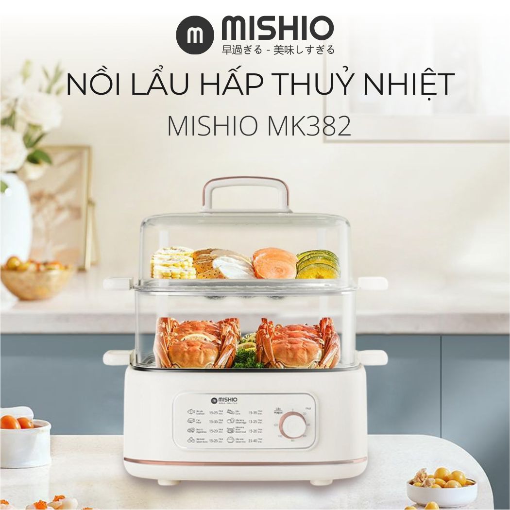 Nồi lẩu hấp thủy nhiệt Mishio MK382 tặng bình đun cao cấp_thumbnail_1