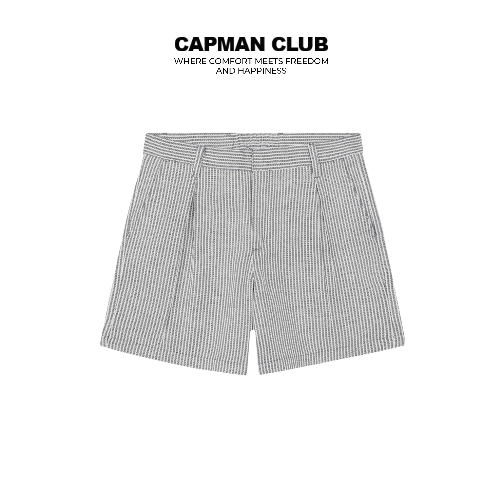 Quần short RISS form trên gối sọc gân trắng đen đứng form, hack dáng_thumbnail_0