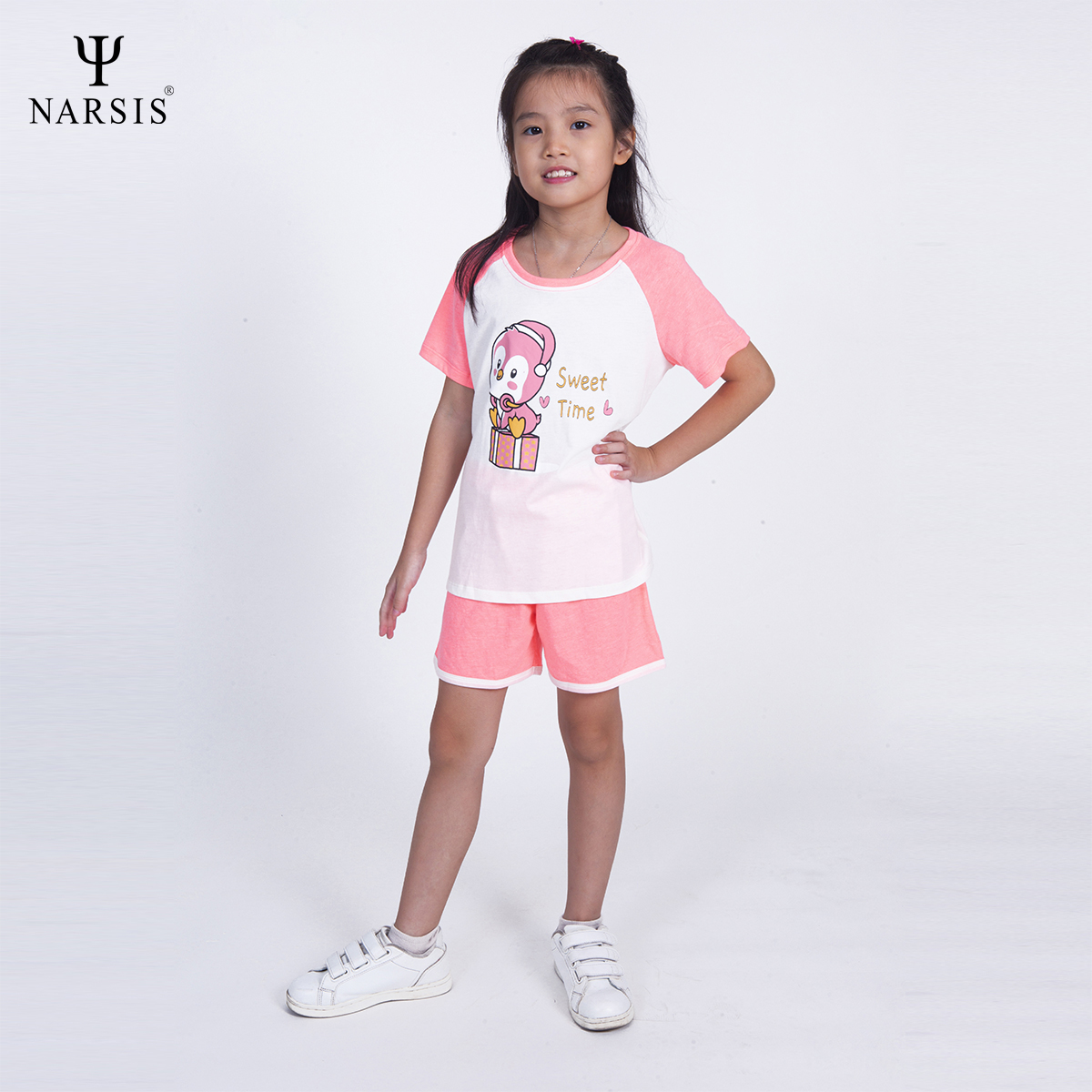 BỘ HÈ BÉ GÁI KM1016 NARSIS CHẤT LIỆU THOÁNG MÁT, DỄ CHỊU, THOẢI MÁI CẢ NGÀY, DỄ VẬN ĐỘNG_thumbnail_1