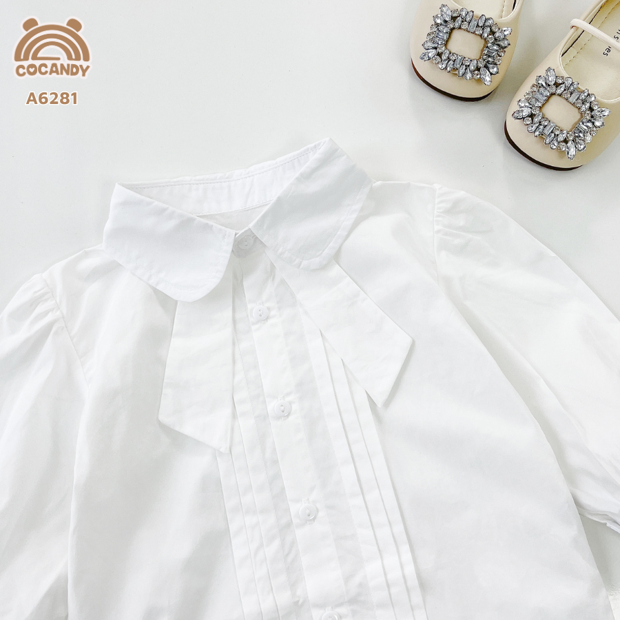 Áo dài sơ mi TRẮNG cổ 2 vạt xếp ly_thumbnail_4