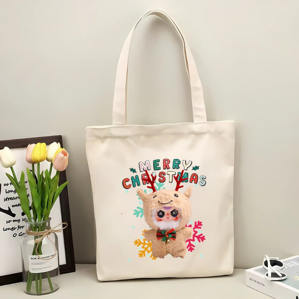 Túi tote vải canvas Loopy, Baby Three có khoá kéo và ngăn phụ, đi học, đi chơi - 𝐖𝐞 𝐓𝐞𝐞 TOTE12_thumbnail_22