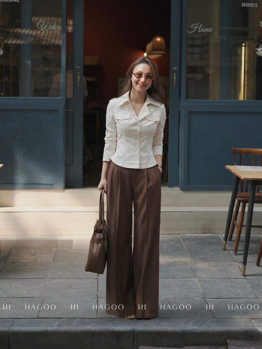 Áo sơ mi kaki ôm eo HAGOO