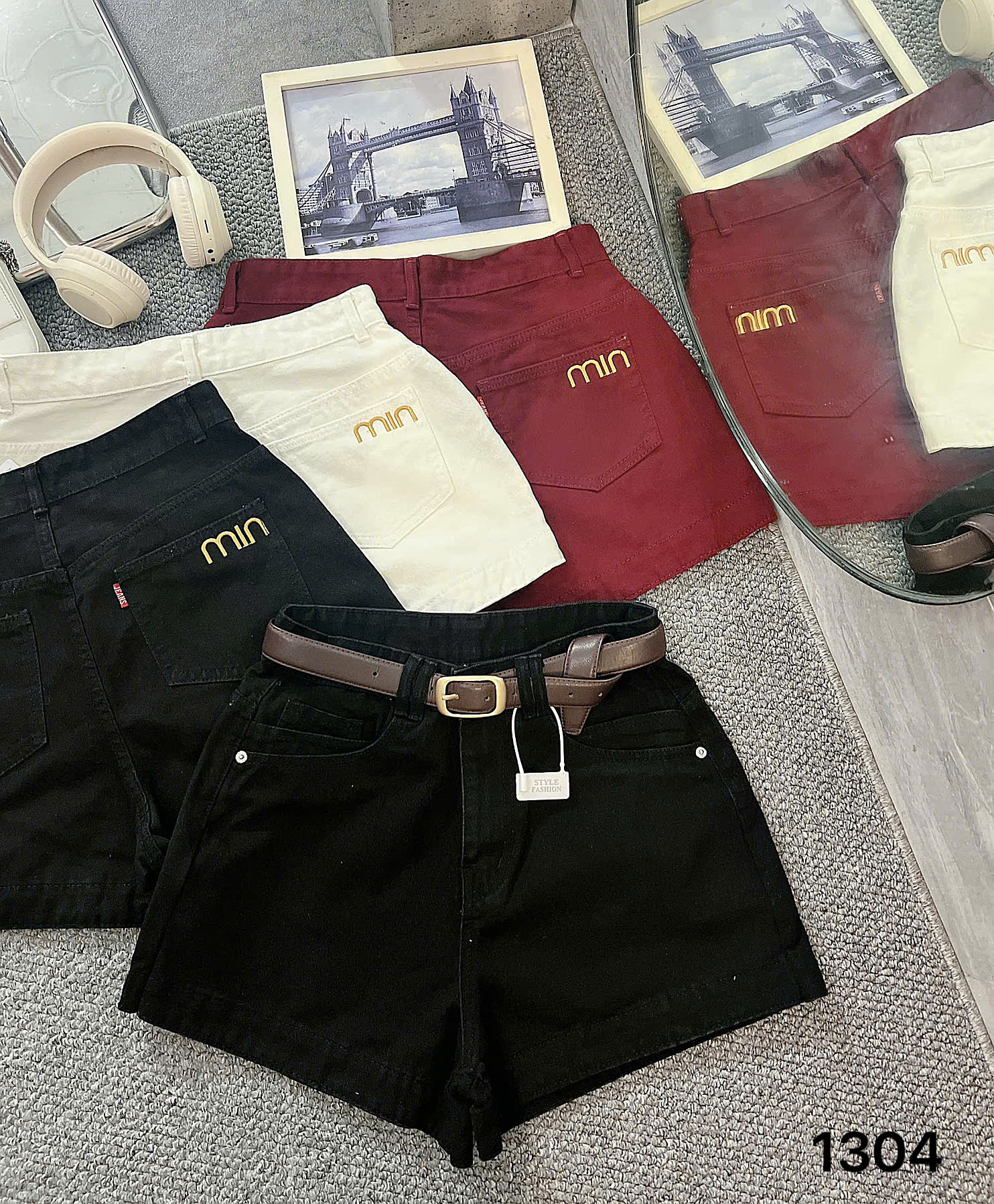 Quần short jean thêu chữ bigsize QSJ1304 dành cho nàng từ 55-90kg