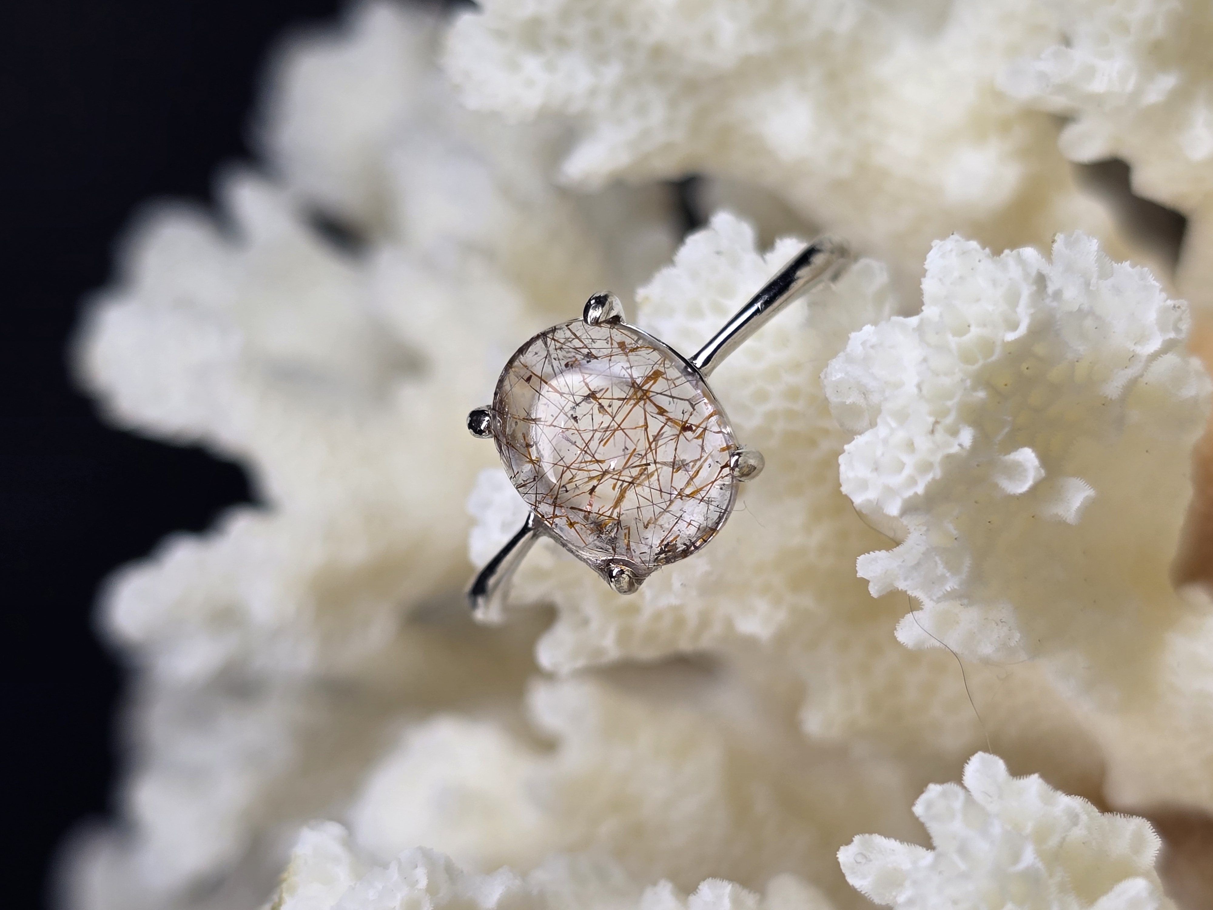 Nhẫn Đá Super 7 Khung Bạc S925 Freesize