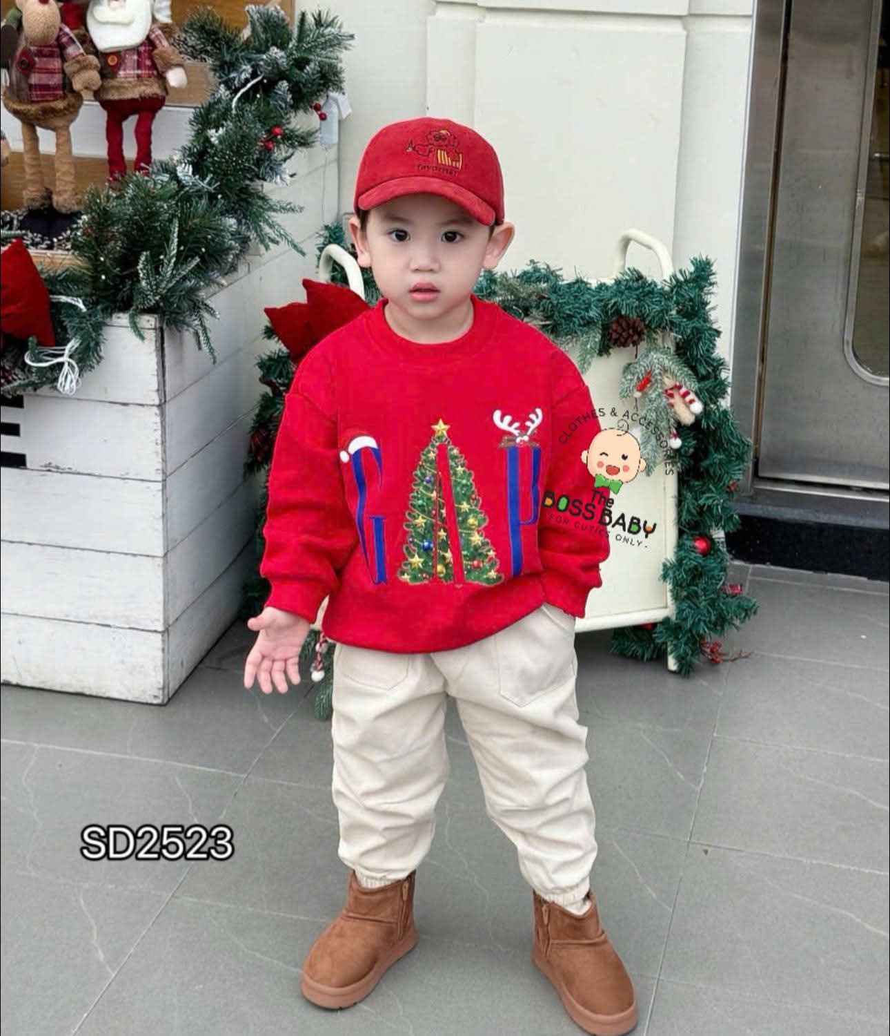 Set bộ kaki dài đỏ be noel GAP_thumbnail_1