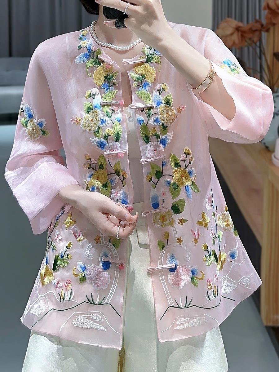 Áo Lụa Thêu Quảng Châu E017 3755