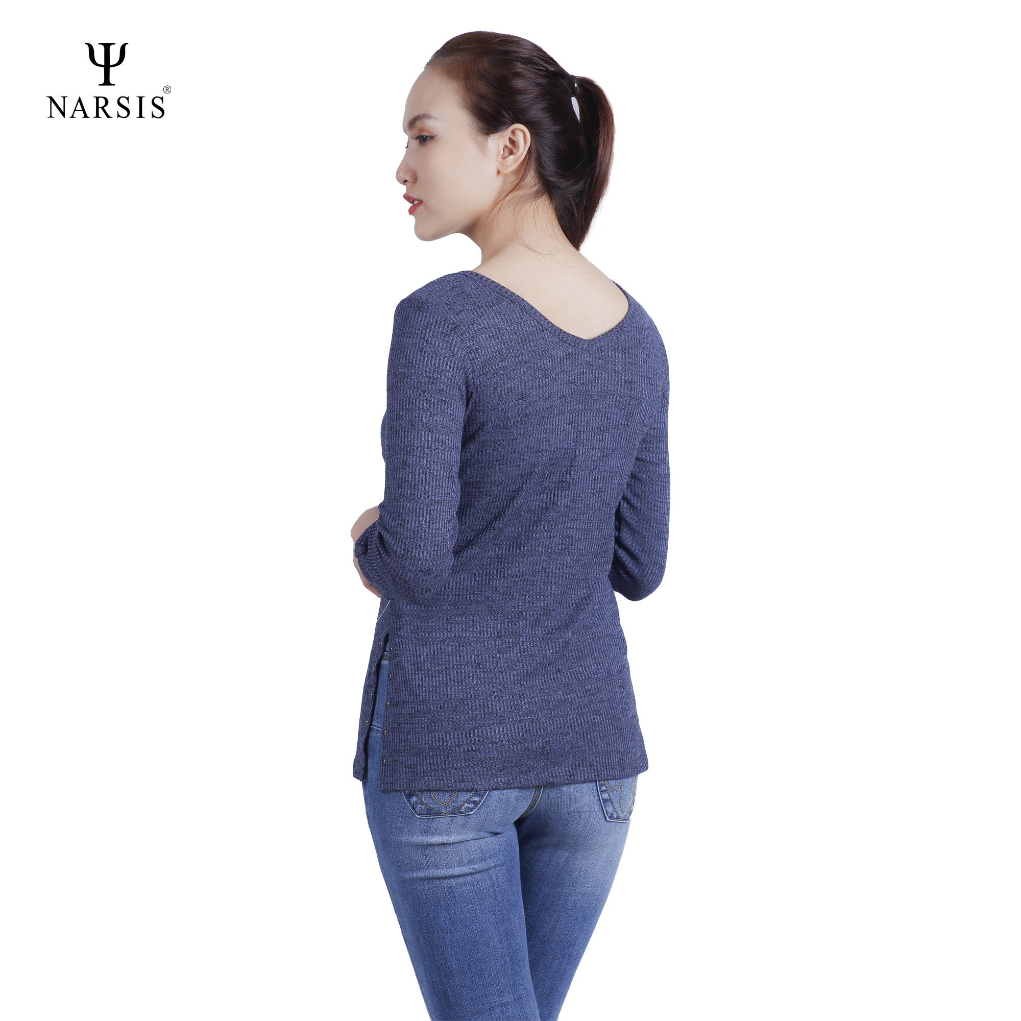 ÁO NỮ LEN KIỂU - L7068 NARSIS CHẤT LIỆU THOÁNG MÁT, DỄ CHỊU, THOẢI MÁI CẢ NGÀY, DỄ VẬN ĐỘNG