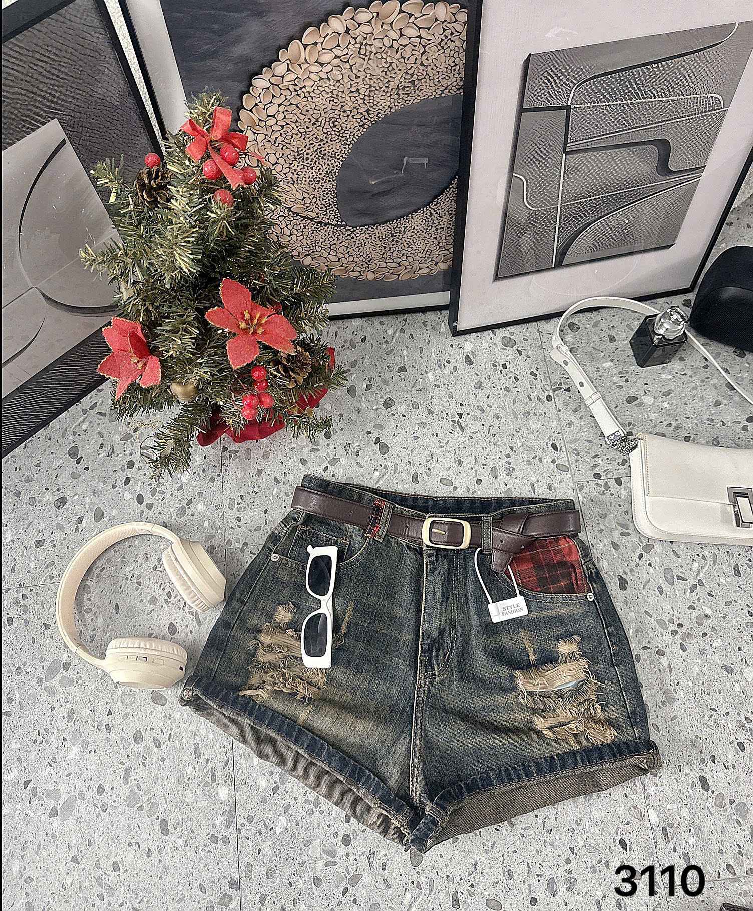 BIGSIZE NỮ - Quần short phối túi caro T-QSJ3110_thumbnail_4