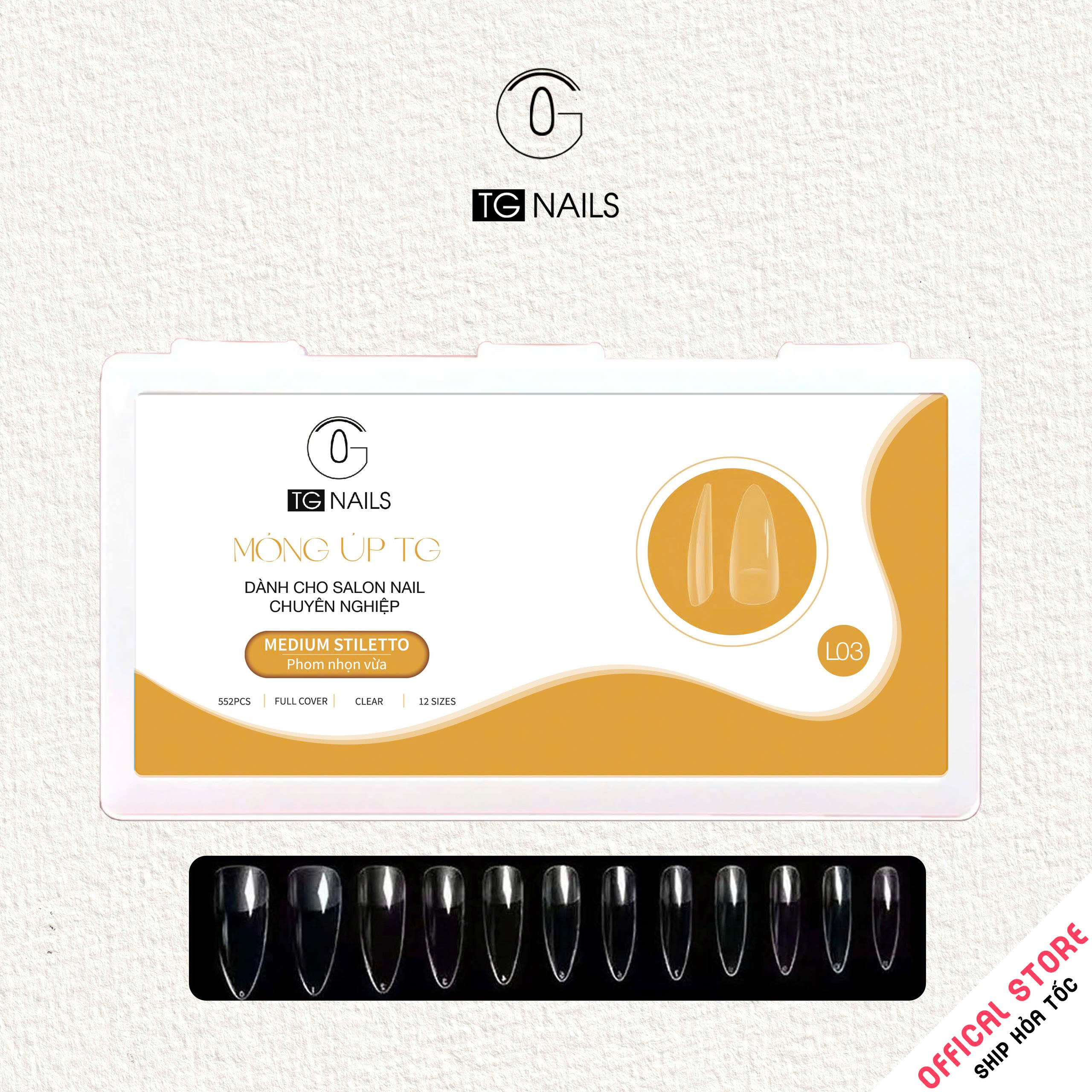 Phụ kiện gắn móng: Móng tay giả, kt(L1.2- 2.5*1.3)cm(+/-10%), chất liệu nhựa, nhãn hiệu TG, mới 100%._thumbnail_10