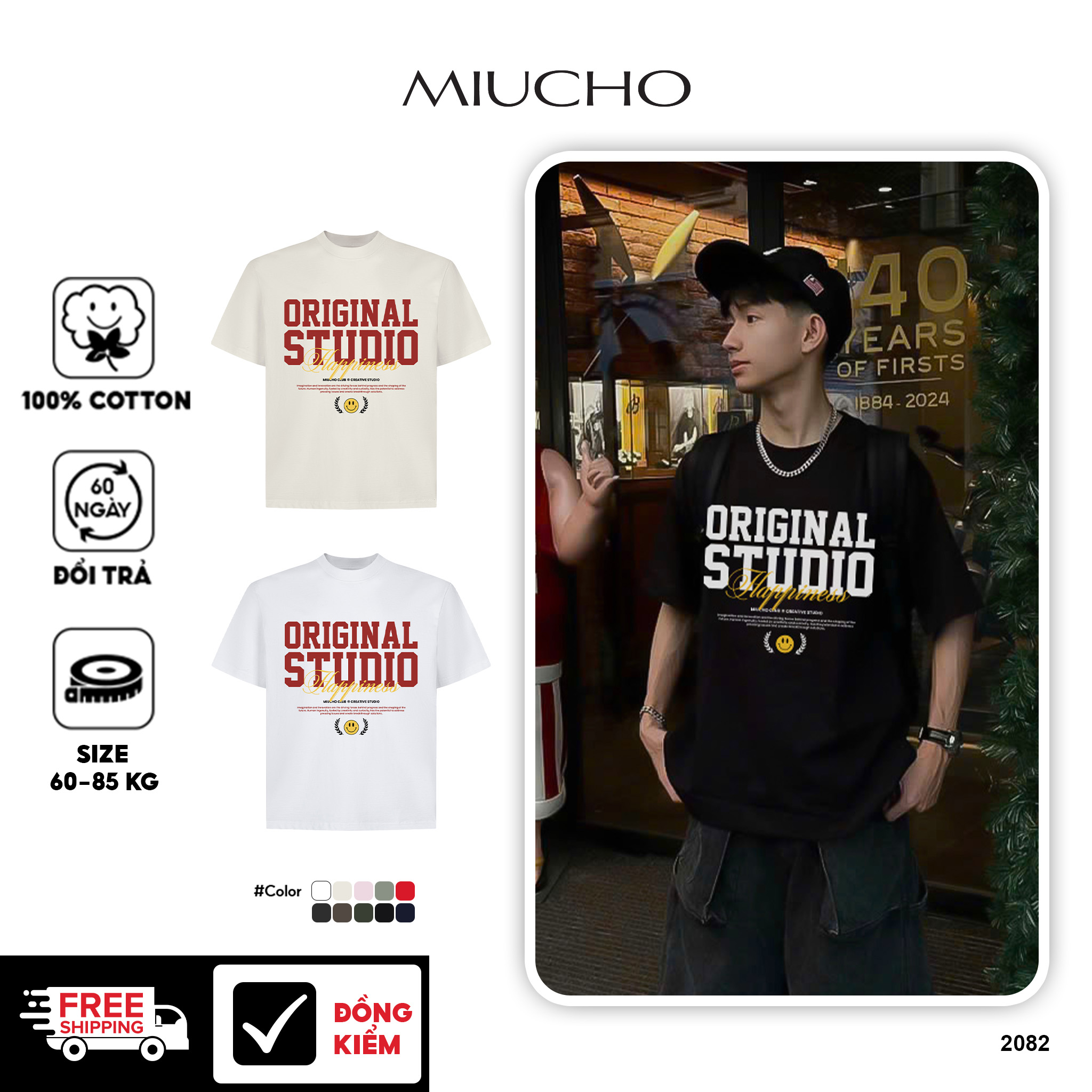 Áo phông nam local brand form boxy 2082 Miucho Club vải cotton 2c 250gsm cổ tròn in typography_thumbnail_1