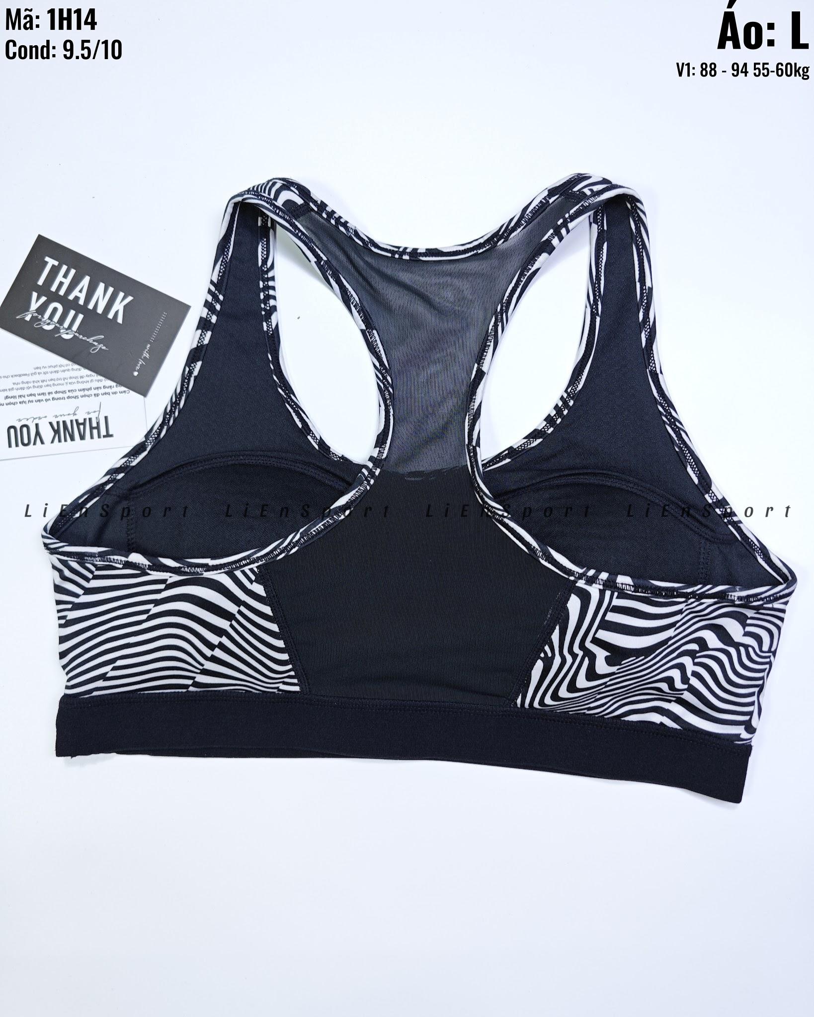 Áo bra thể thao lưng chữ X sọc đen trắng Nữ Size L Auth 2nd Vải co giãn 4 chiều Thấm hút mồ hôi Form ôm body Hỗ trợ nâng đỡ Phù hợp yoga gym chạy bộ Mã:1H14_thumbnail_3