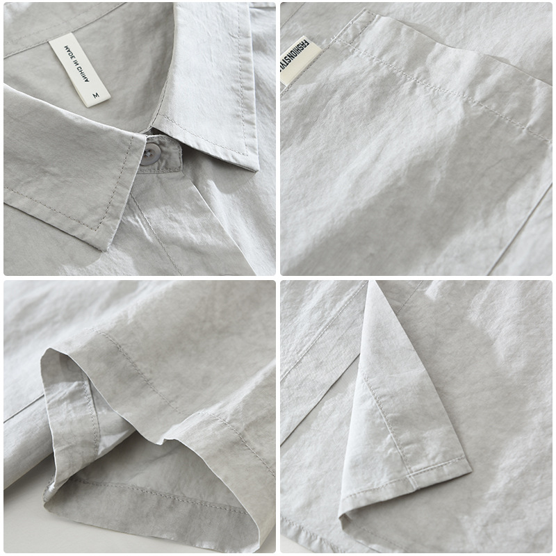 Áo Sơ Mi Nam Ngắn Tay – Nhật Bản Văn Học, Form Rộng, Thoáng Khí, Đa Năng_thumbnail_5