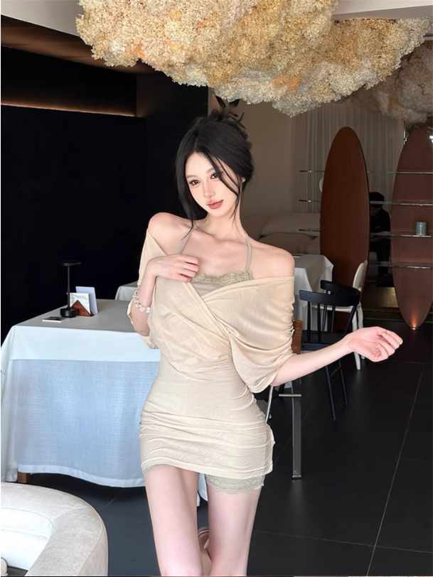 Áo liền quần hở lưng cổ chữ V chéo phong cách Pure Desire_thumbnail_4