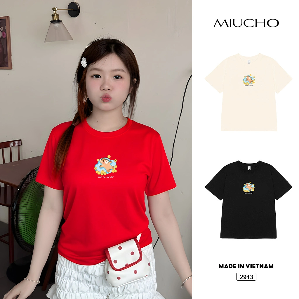 Áo thun baby tee Miucho vải cotton dày dặn thoáng mát hack dáng chú ngựa dễ thương 2913