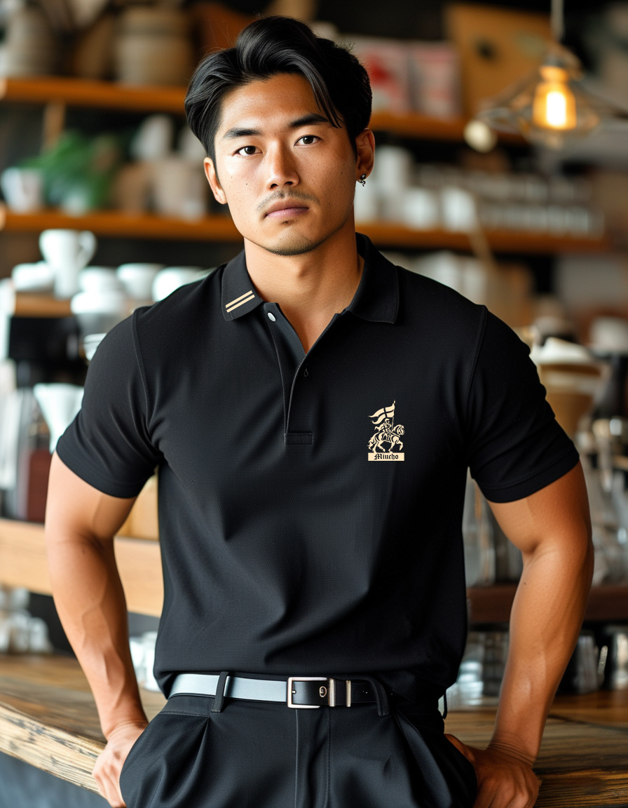 Áo polo nam form vừa regular vải cá sấu đứng form thoáng mát 1836 Miucho Iconic in basic_thumbnail_3