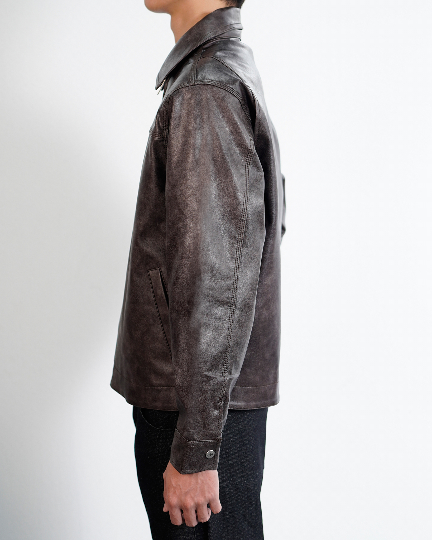 IMP 004 JACKET - Áo khoác Leather Zip Form Regular Crop