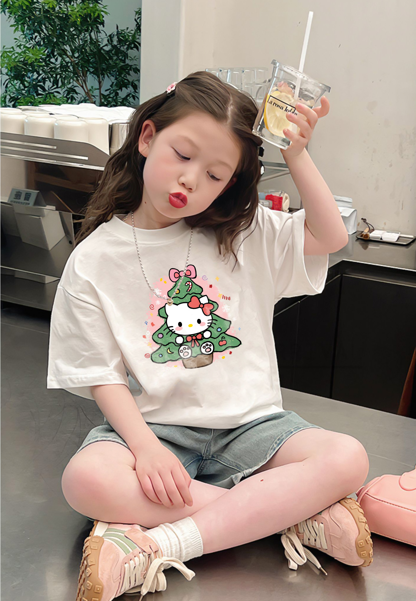 Áo thun bé gái giáng sinh noel from rộng chất vải cotton thoáng mát AED1709 Miucho Kid in artwork_thumbnail_2