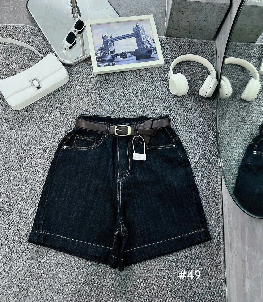 Quần short jean lửng thêu nơ bigsize QSJ049(XT) bigsize dành cho nàng mũm mĩm
