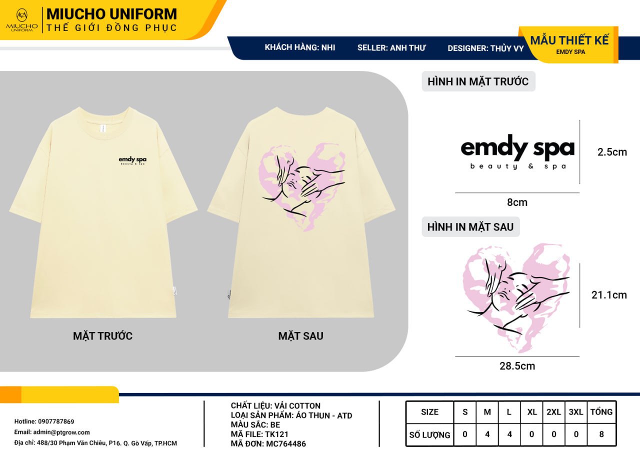 Áo thun thiết kế như yêu cầu TK121