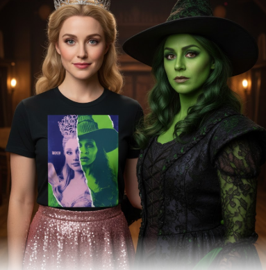 Magical Duo Portrait Tee – Enchanted Split Face Graphic Shirt_thumbnail_1