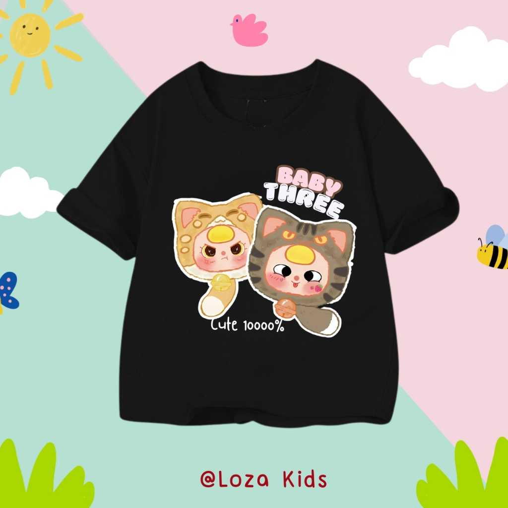 Áo thun bé gái in hình Baby three - Loza Kids AT2917_thumbnail_0