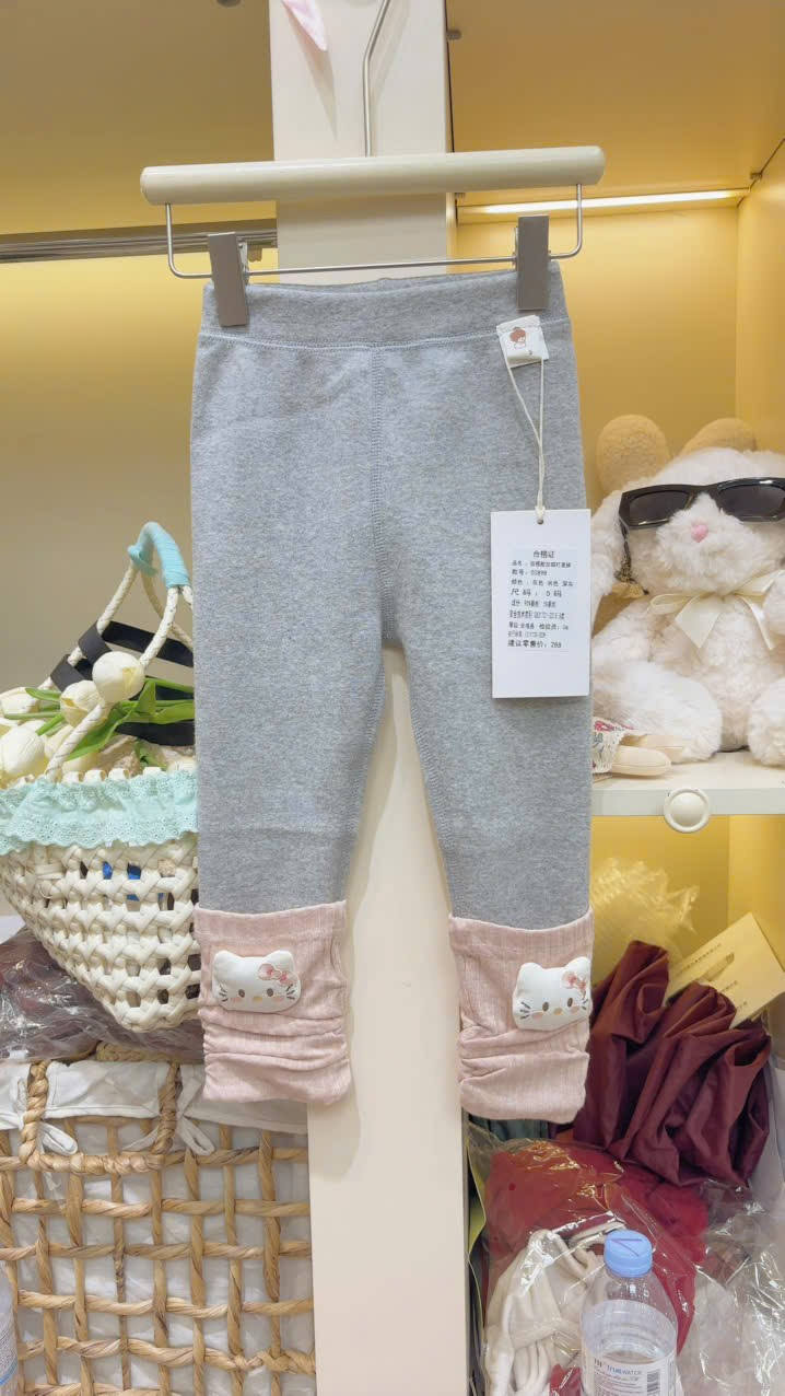 (Q176) Quần legging ghi gấu gập đính mèo_thumbnail_0