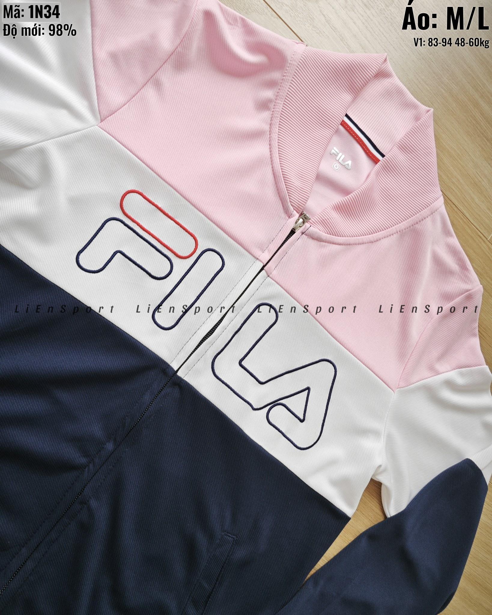 Fila Áo thun thể thao Nữ Size M Xanh lá Auth 2nd Dáng suông thoải mái Vải 1 lớp thoáng mát Che bụng dưới Dài 70cm Phù hợp gym yoga chạy bộ casual Mã:1N34_thumbnail_4