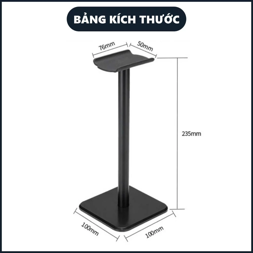 Giá Treo Tai Nghe – Giá Đỡ Headphone Chụp Tai, Thân Nhôm Chống Trượt, Lắp Ráp Dễ Dàng, Decor Bàn Làm Việc_thumbnail_1