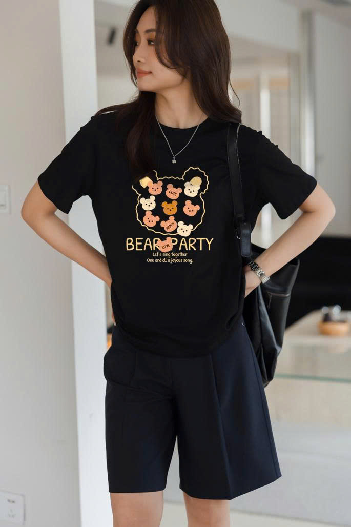 Áo thun nữ form vừa regular ARD2286 Miucho vải cotton co giãn thoáng mát cổ tròn in mix_thumbnail_5