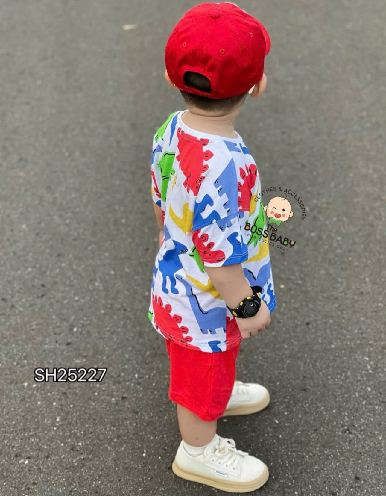 Set bộ cotton trắng đỏ khủng long_thumbnail_3