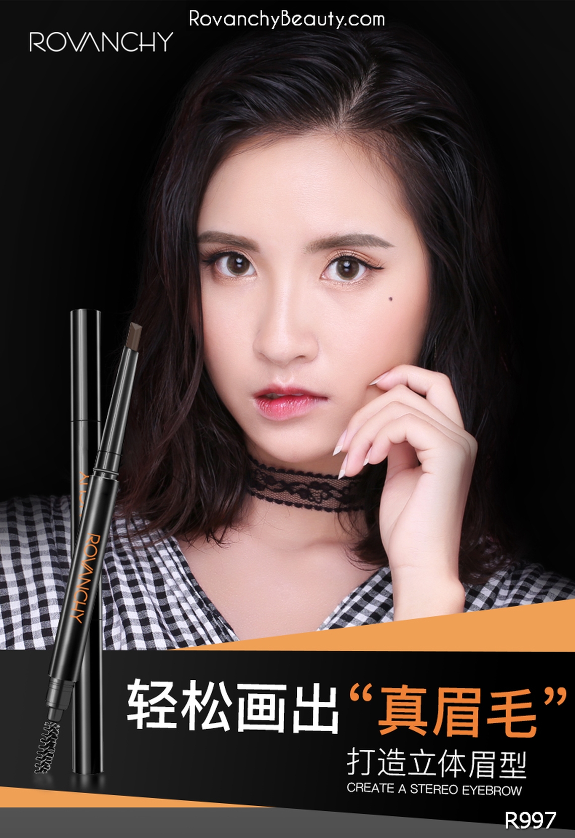 R997 Chì Kẻ Mày 2 Đầu Chống Nước, Lâu Trôi ROVANCHY – Kẻ Mày Tự Nhiên, Bền Màu, Dễ Kẻ Cho Người Mới_thumbnail_4