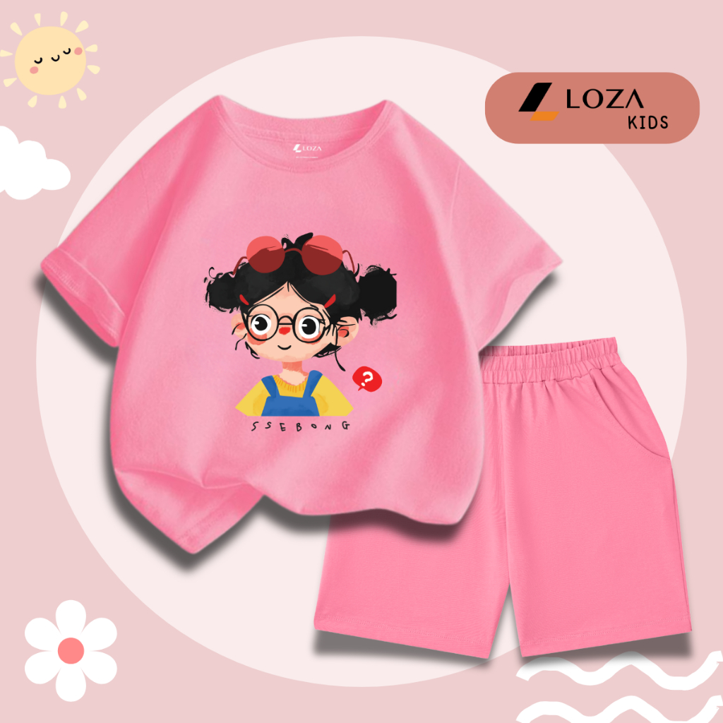 Đồ bộ bé gái in hình 'Bé gái đeo kính' -  Loza Kids SB358_thumbnail_4