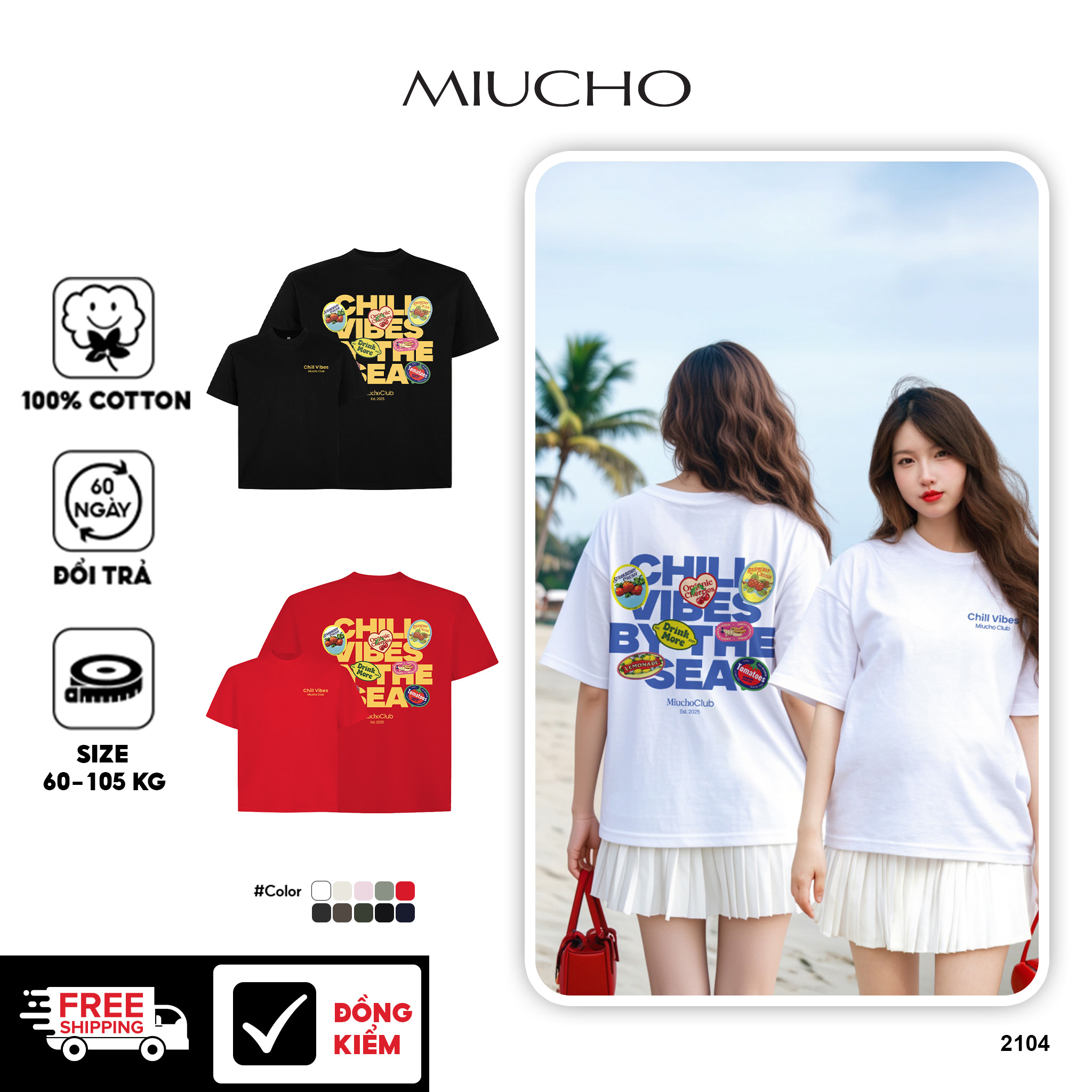 Áo thun boxy chill vibes 2104 Miucho cổ tròn vải cotton 2c 250gsm đứng form in mix_thumbnail_7