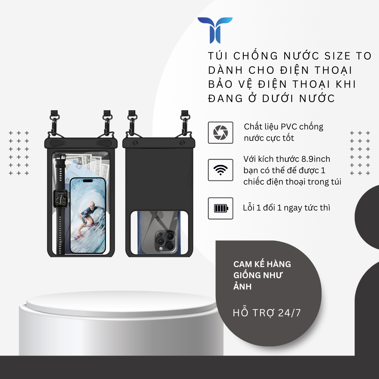 Túi chống nước size to dành cho điện thoại bảo vệ điện thoại khi đang ở dưới nước_thumbnail_1