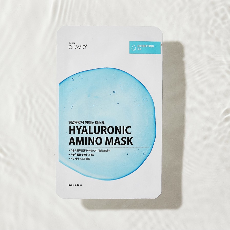 Hộp 10 Chiếc Mặt Nạ  Dưỡng Ẩm Phục Hồi Trắng Da Dịu Nhẹ Elravie Hyaluronic Amino Mask 01 Miếng 25g_thumbnail_3