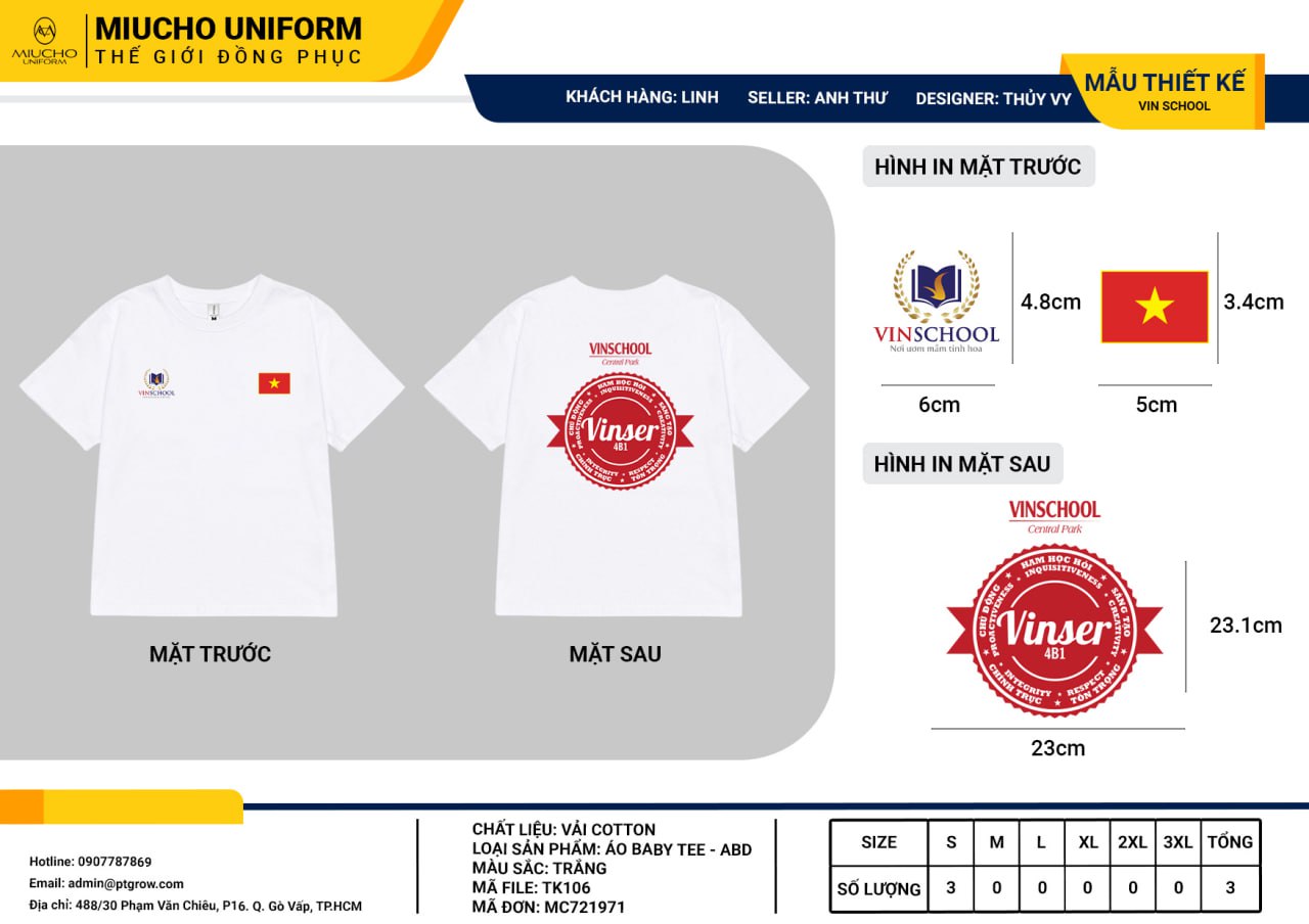 Áo thun thiết kế như yêu cầu TK106