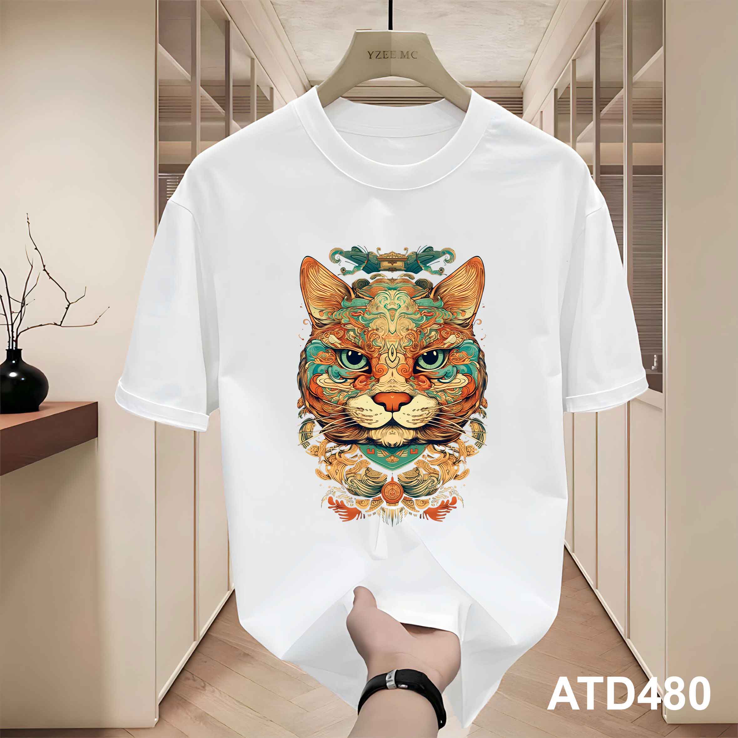 Áo thun nam form rộng 12 con giáp tuổi Mão ATD480 Miucho Iconic cotton cổ tròn in graphic_thumbnail_3