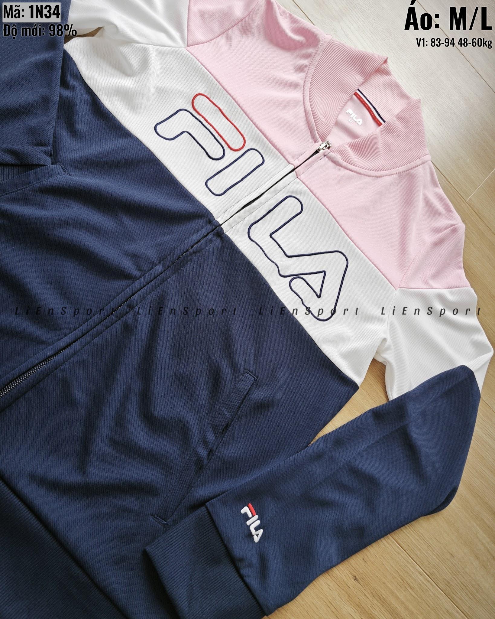 Fila Áo thun thể thao Nữ Size M Xanh lá Auth 2nd Dáng suông thoải mái Vải 1 lớp thoáng mát Che bụng dưới Dài 70cm Phù hợp gym yoga chạy bộ casual Mã:1N34_thumbnail_6