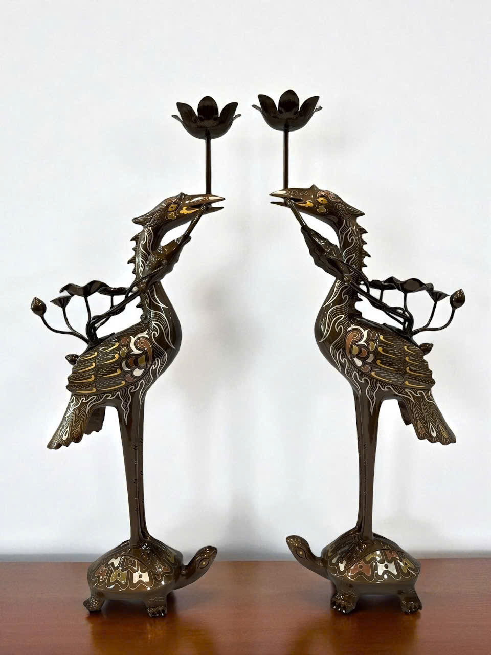 Bộ ngũ sự cao 45cm khảm ngũ sắc khảm kỹ sắc nét _thumbnail_7