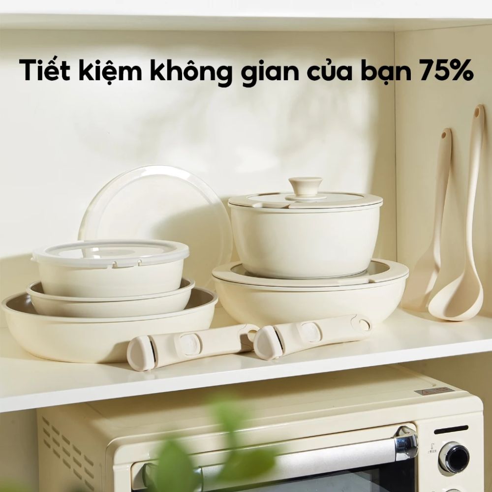 Bộ Nồi Chảo Đá Gốm Chống Dính Mishio 15 Món (5 Nồi Chảo) - Tay Cầm Tháo Rời Thông Minh, Không Chứa PFAS/PTFE, Tương Thích Mọi Loại Bếp_thumbnail_8