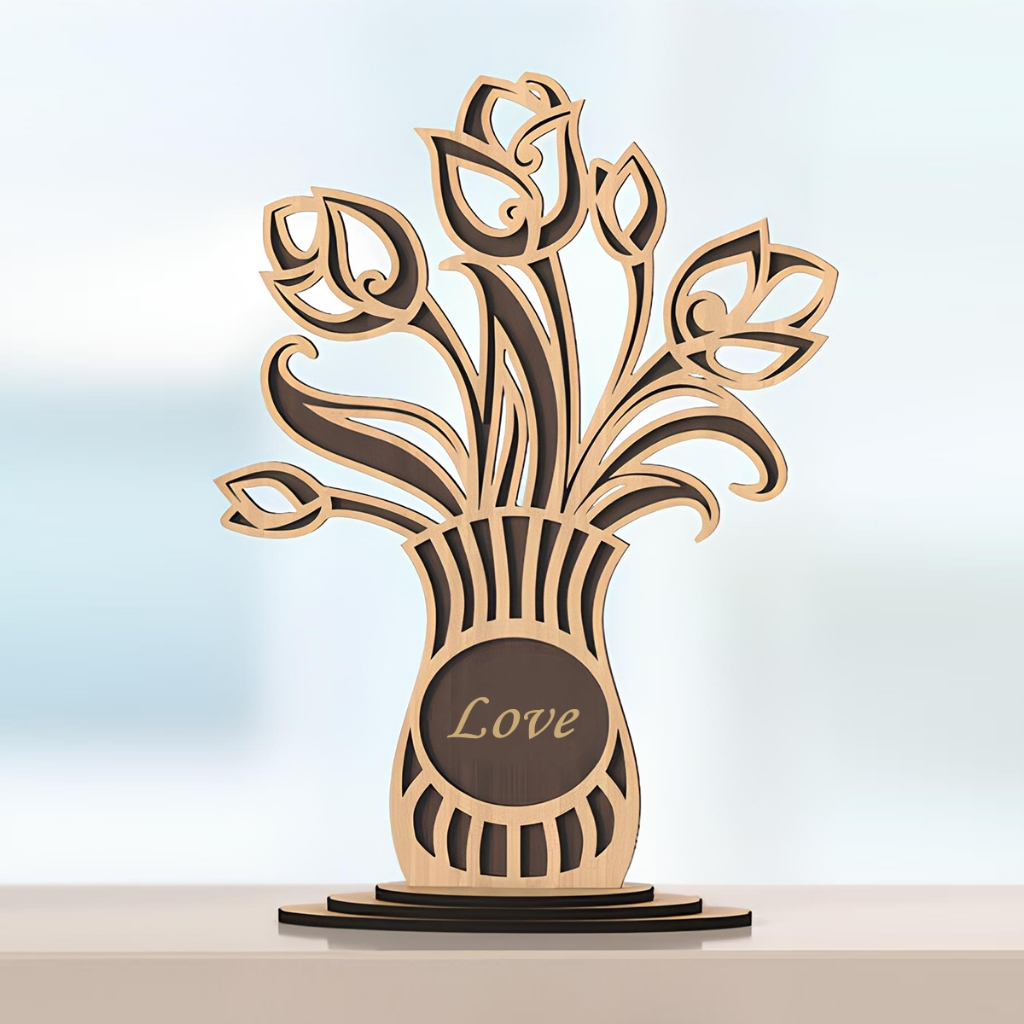 Hoa Bất Tử - Lọ hoa bằng gỗ trang trí, để bàn học, bàn làm việc. Lọ hoa không bao giờ héo_thumbnail_10