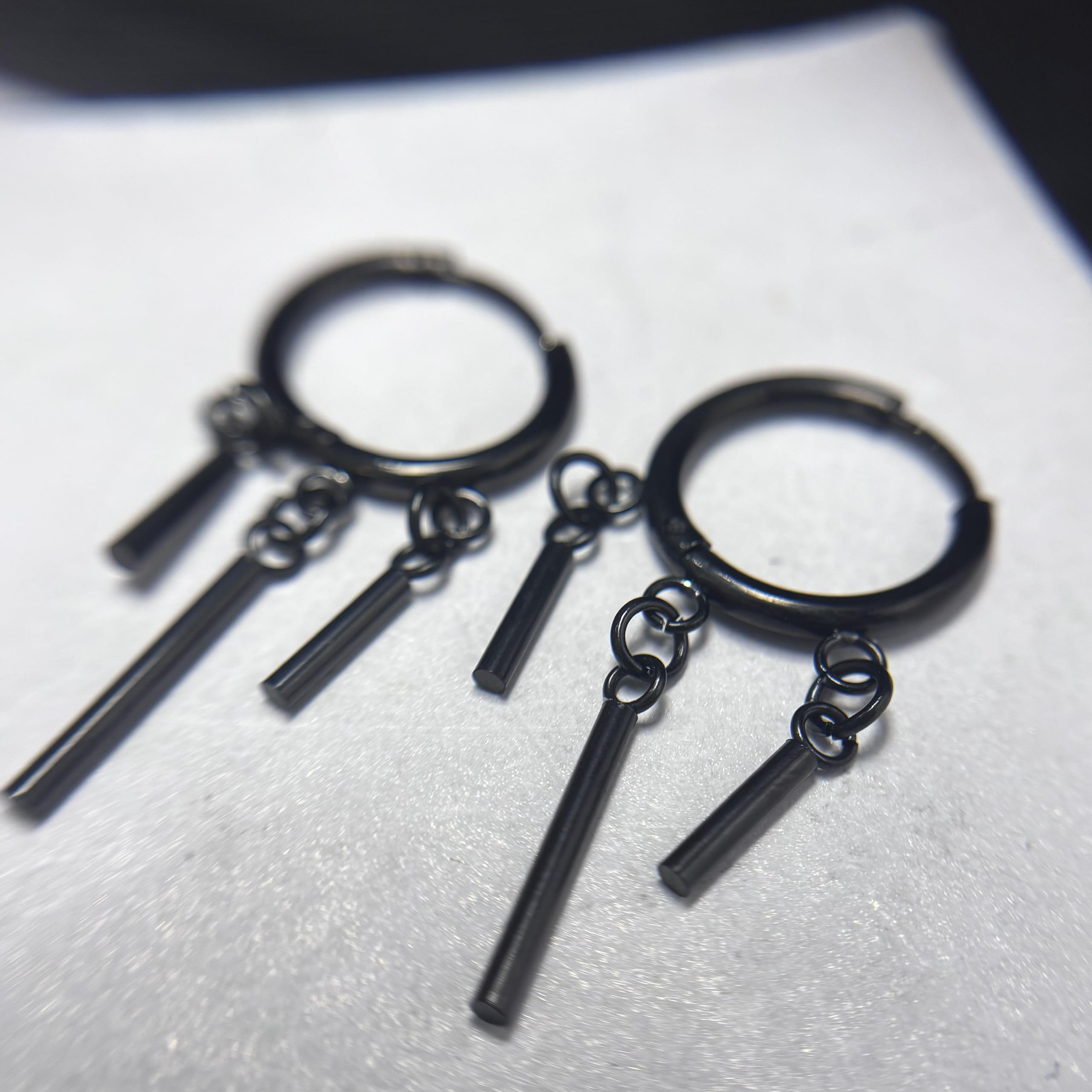 Khuyên vòng kiểu ba thanh trụ đen rơi 12mm_thumbnail_3