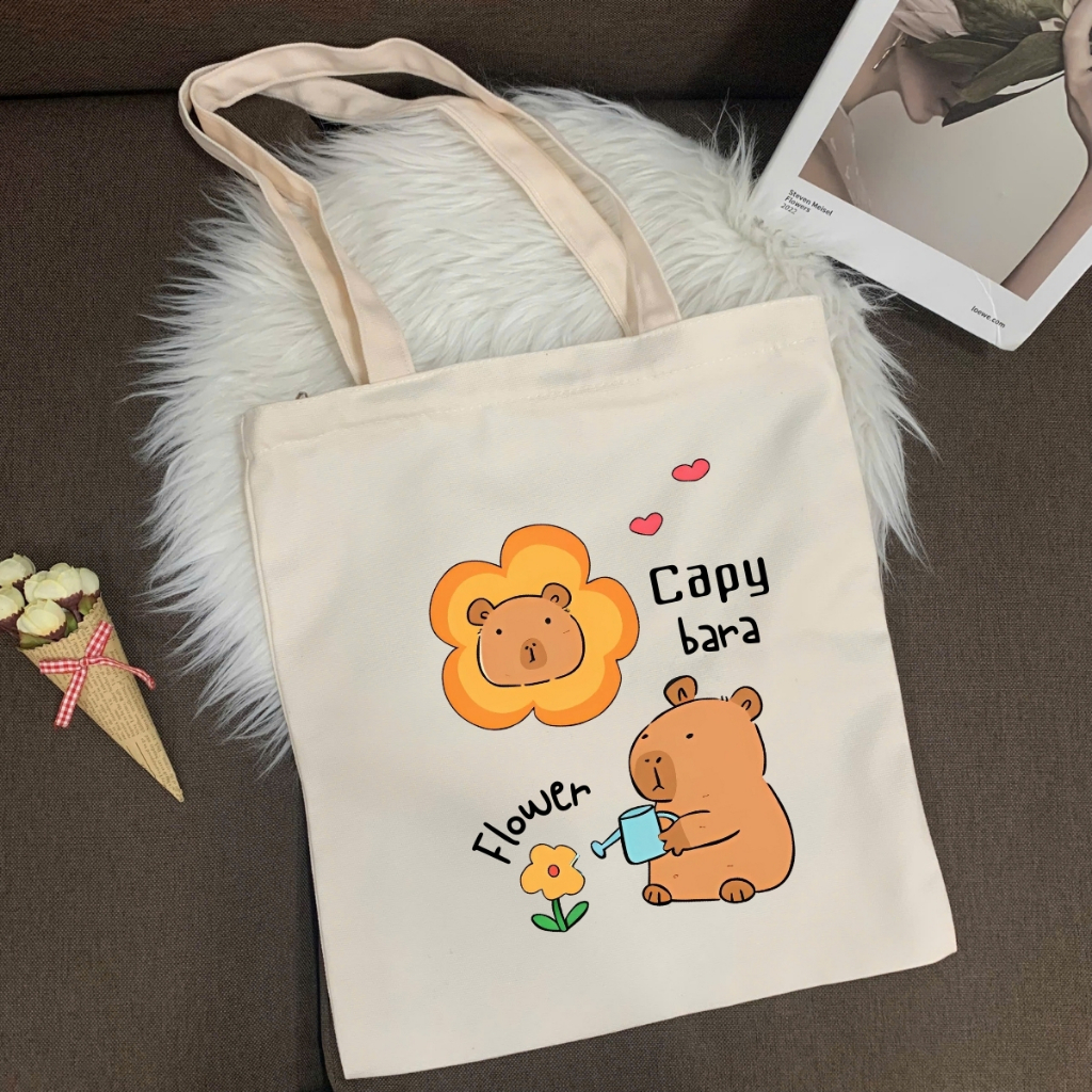 Túi tote in hình Capybara Cute - Túi vải canvas kích thước 33x37cm đựng vừa A4  và laptop - TOTE10_thumbnail_20